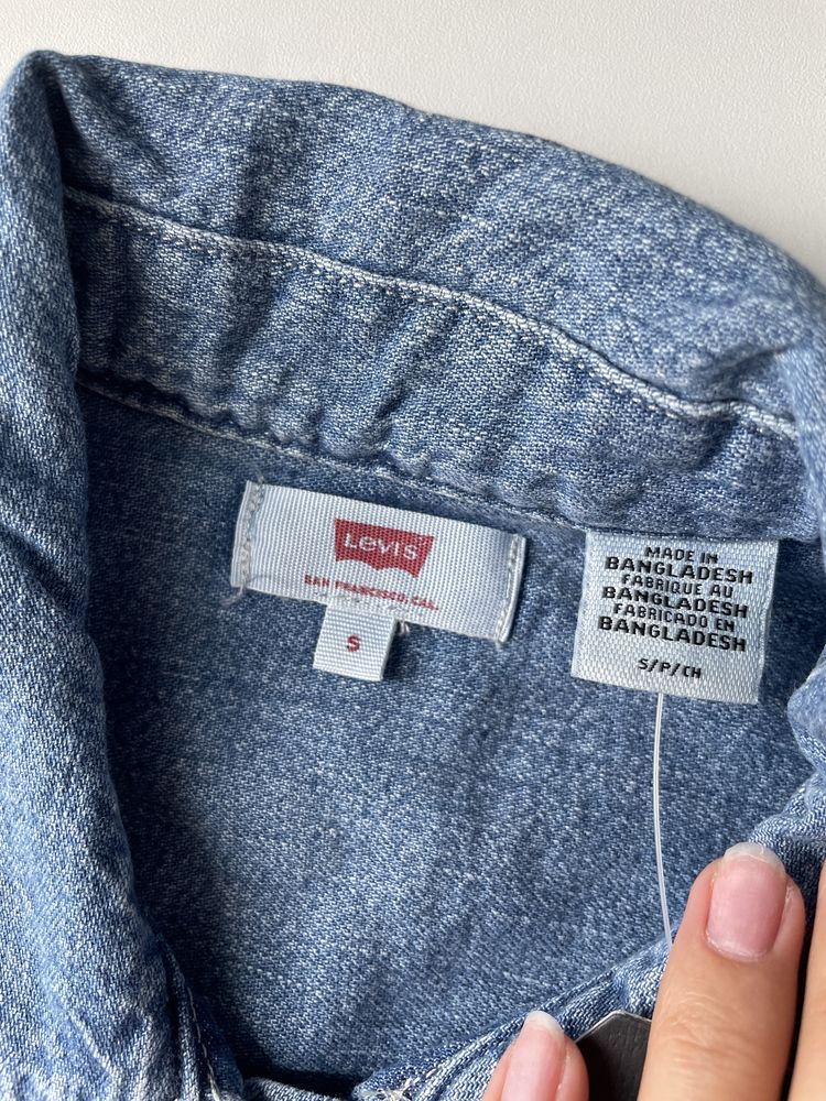 С,М,Л Жіноча нова вкорочена джинсова майка футболка Levi’s