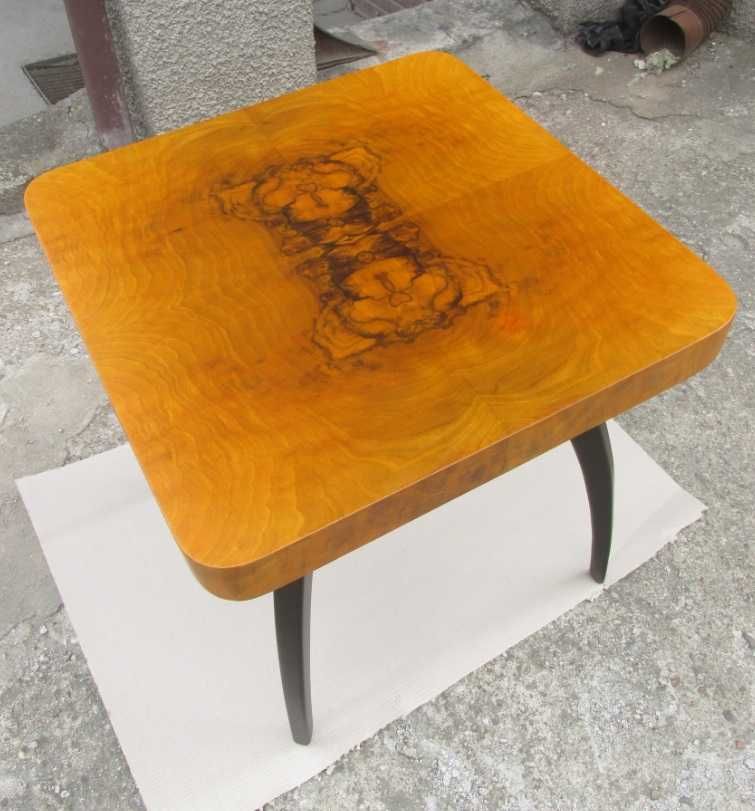Stolik kawowy Art Deco Halabala H-259 orzech 64x64