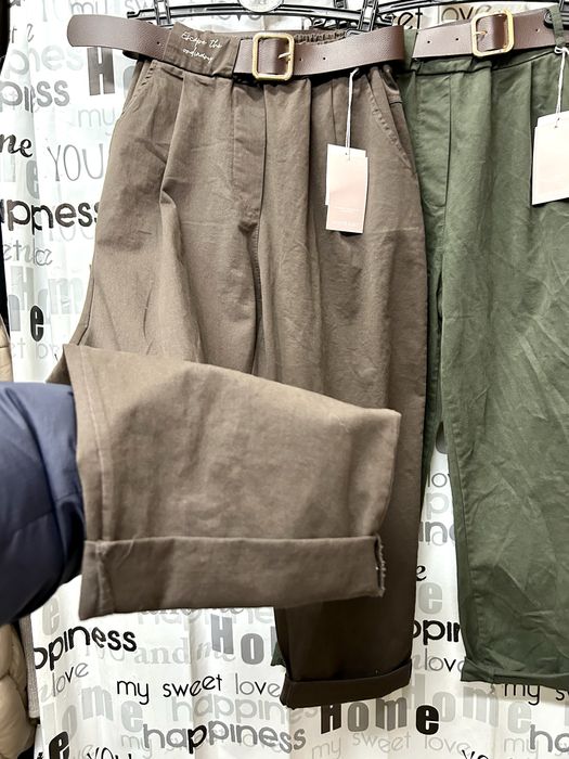 Брюки плотный coton, широкие, Италия 48-52