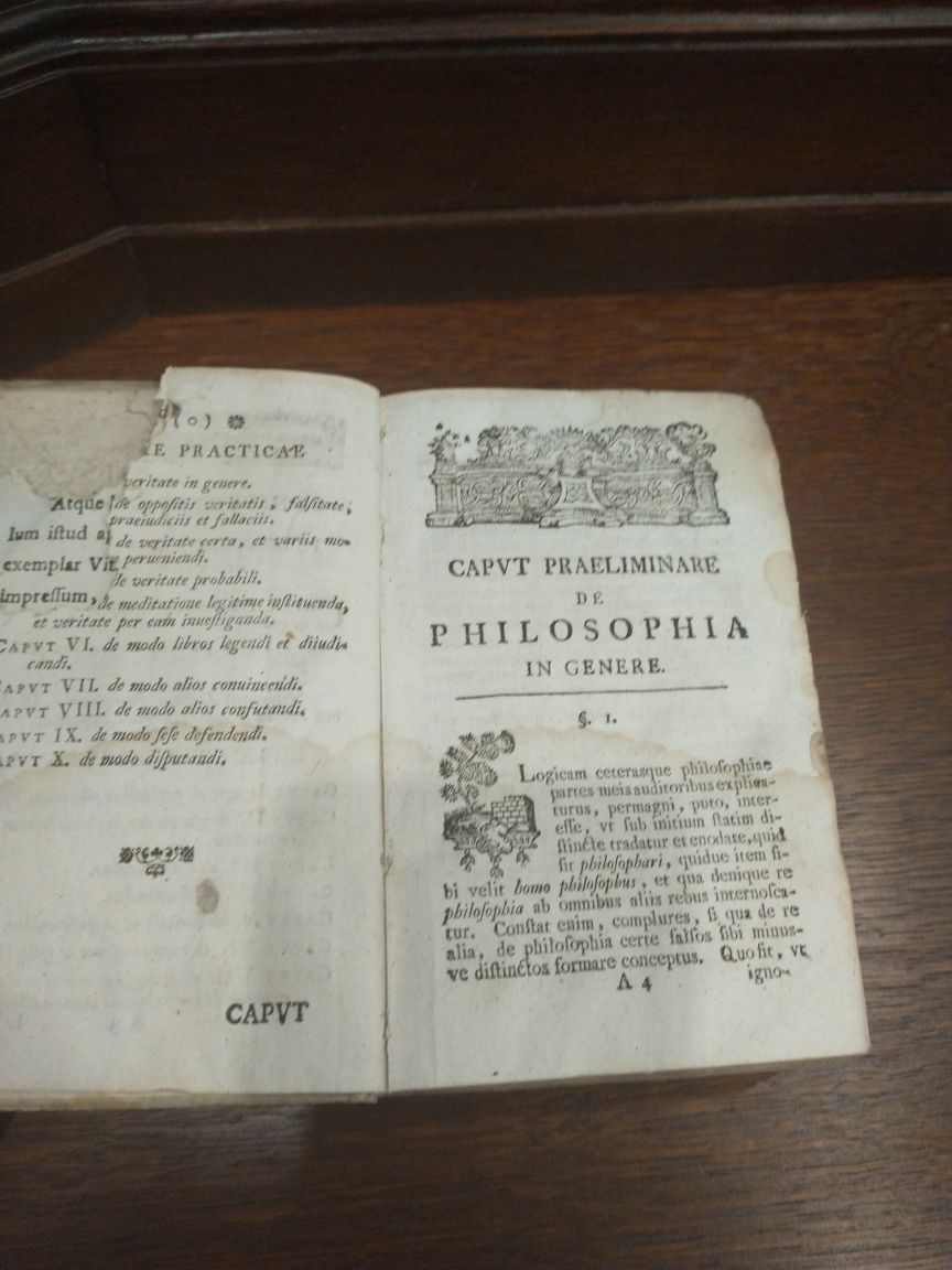 Starodruk, pt. "F T Logica" Caput Praeliminare de Philosophia
