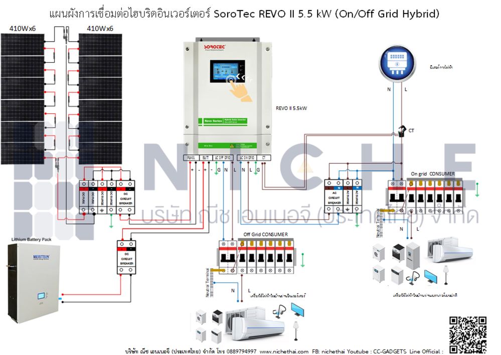 Falownik hybrydowy iGrid VE Sorotec REVO II 5,5Kw On-Grid Off-Grid