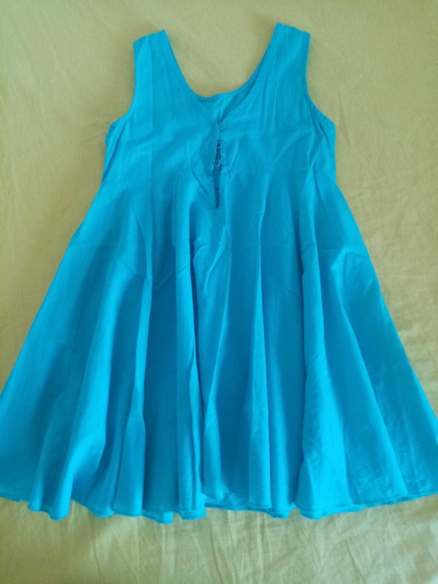 vestido: para 6 / 7 anos, verde azulado, da Benetton, só 4€!