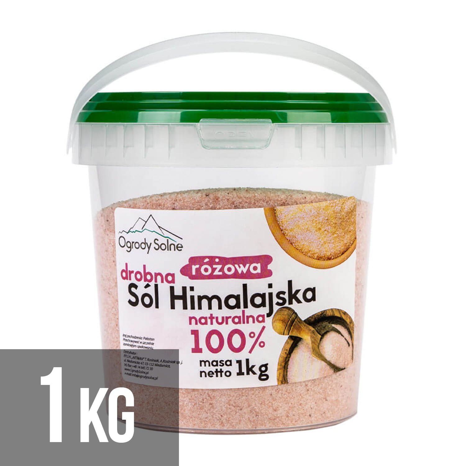 Sól w wiaderku - himalajska różowa drobna - 1 kg