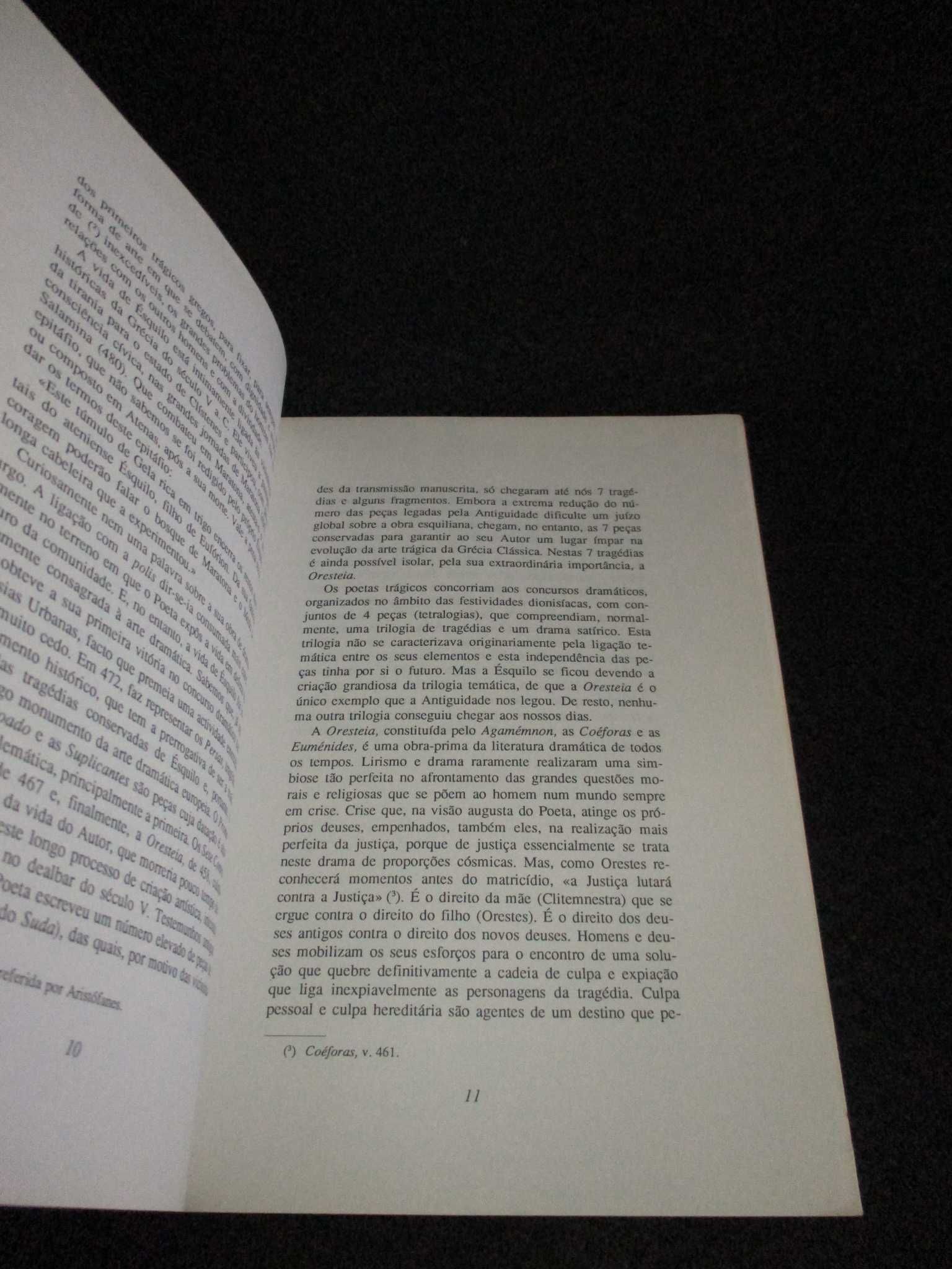 Livro Oresteia Agamémnon Coéforas Euménides Ésquilo