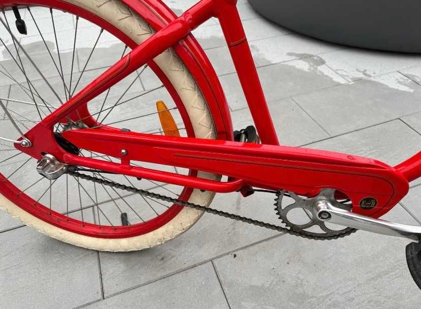 GDAŃSK ROWER ELECTRA INDY 3i USA Cruiser Miejski Stylowy Czerwony