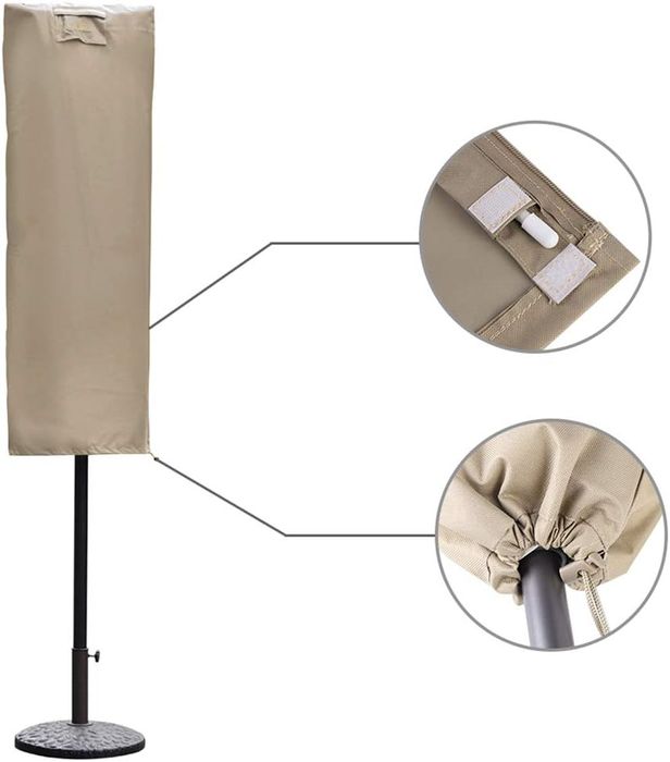 Sekey Pokrowiec na Parasol 160x62 Oxford 600D Wodoodporny UV Brąz