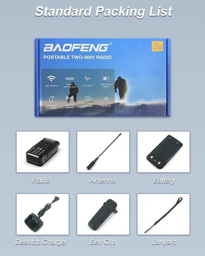 BaoFeng UV-16 Pro 10W type-C рація VHF UHF радіостанція рация