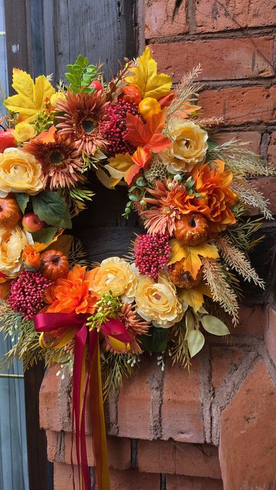 Jesienny wieniec na drzwi