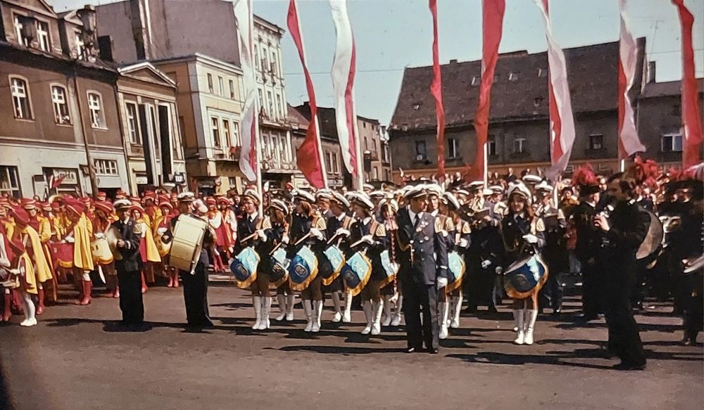 PRL. Slajdy. Orkiestry dęte fotografie 29 sztuk na slajdach. Inowrocła