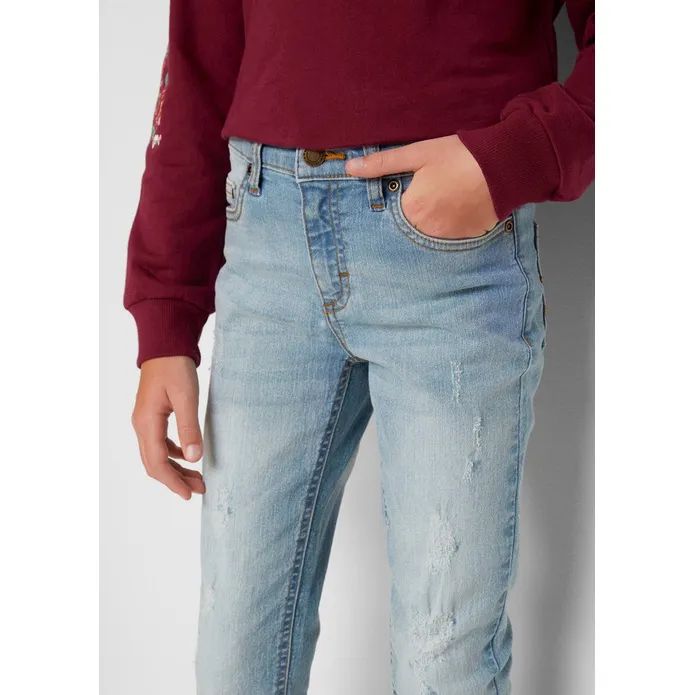 jeans spodnie jeansowe rurki przetarcia 170-176