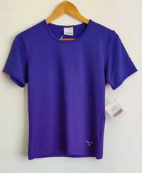 Koszulka t-shirt sportowa syntetyczna bluzka granatowa fioletowa nowa