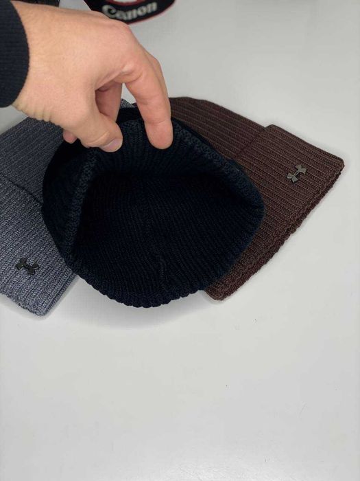 Мужская шапка UNDER ARMOUR Зимняя кашемировая мягкая с подворотом S-XL