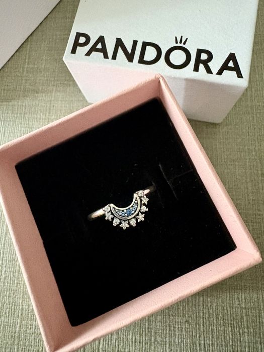 Anel blue sparkling moon pandora