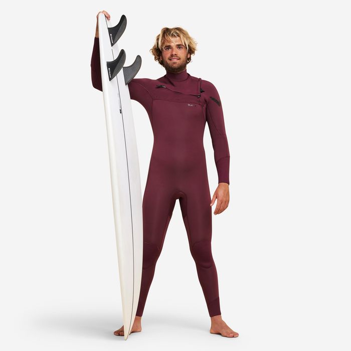 Fato de surf neoprene 4/3 mm Homem - 900 bordeaux