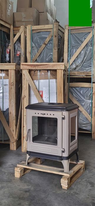 Камін піч буржуйка  Hosseven 8005-c  беж 10 kw