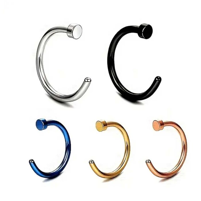 Пірсинг | Кільце з Плоским Фіксатором | Сталь 316L | 8мм х 0.8мм