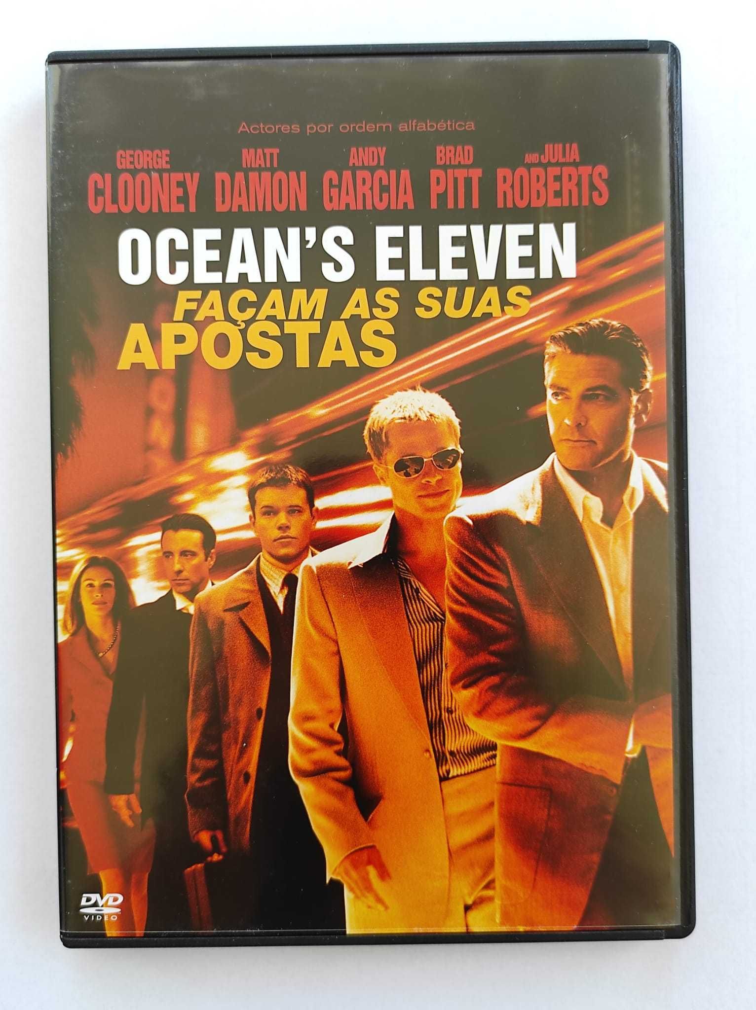 Caixa de DVDs da trilogia "Ocean's eleven", de Steven Soderbergh