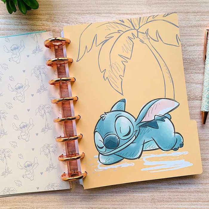 CADERNO A5 STITCH COM DIVISÓRIAS PERSONALIZADO