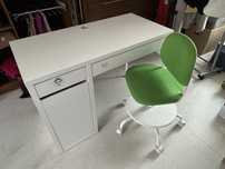 IKEA MICKE biurko  105x75x50 + VIMUND Dziecięce krzesło biurowe
