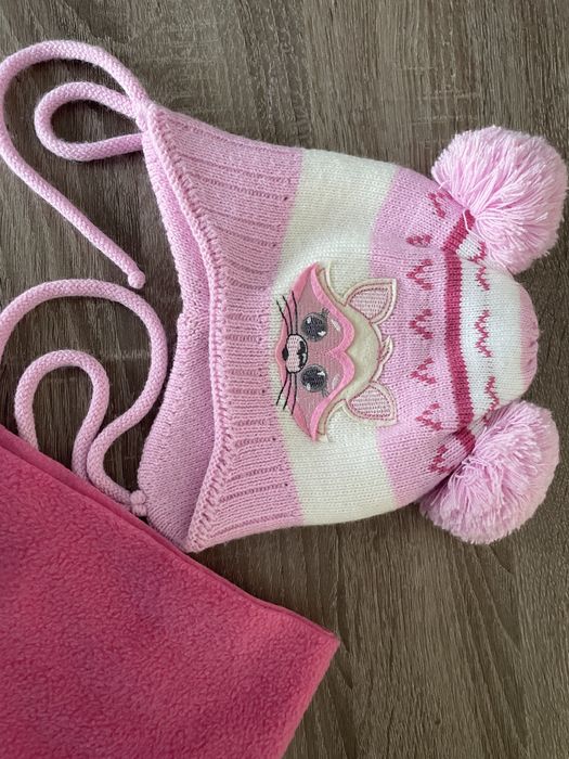 Komplet zimowy czapka i szalik dla dziewczynki