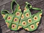 Torba na ramię handmade na szydełku z kwadratów babuni