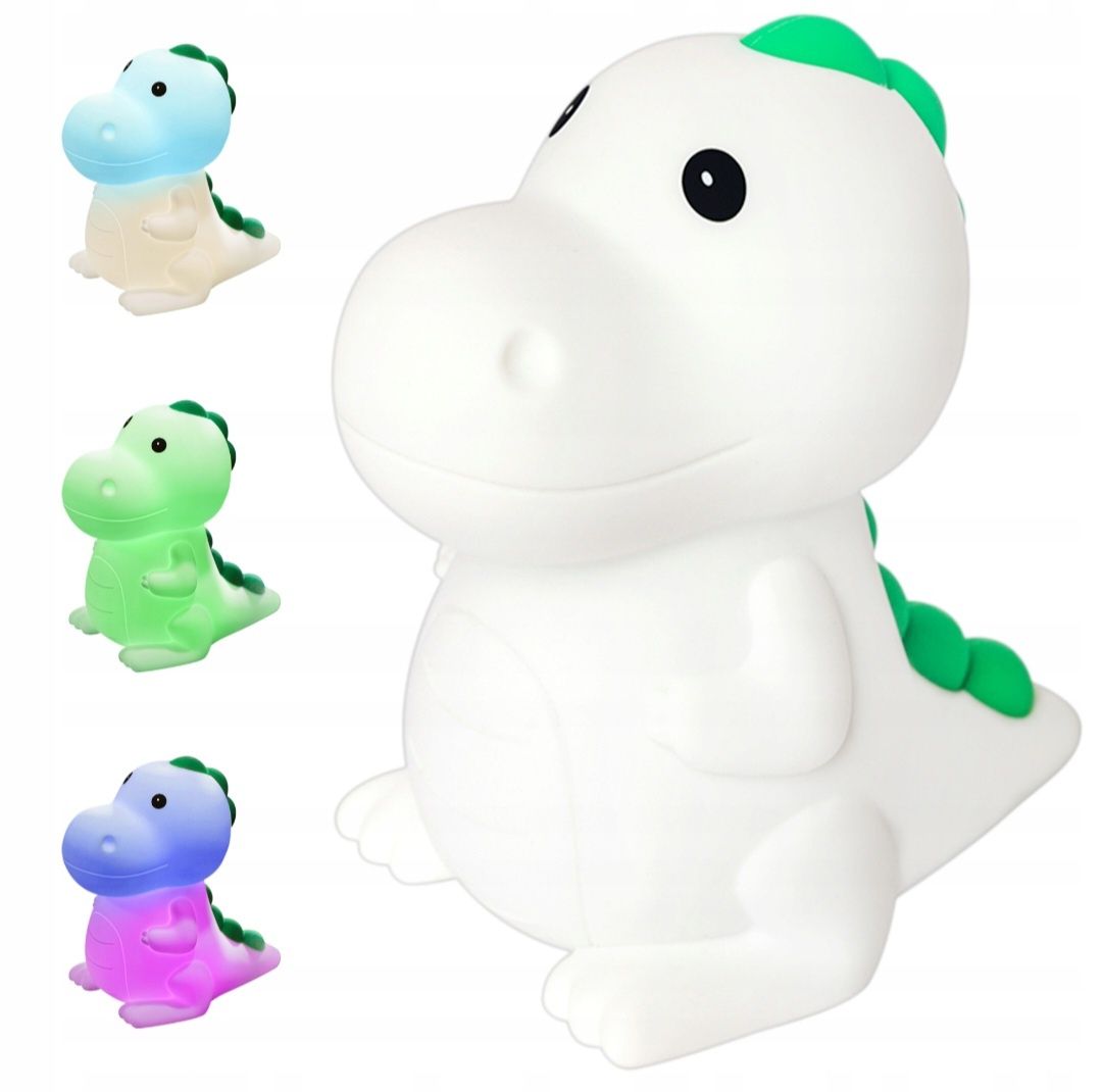 Lampka Nocna dla Dzieci Dinozaur Miękka RGB LED