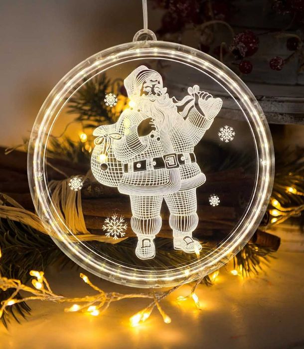 Nowa dekoracja świąteczna lampka LED Święty Mikołaj ozdoba