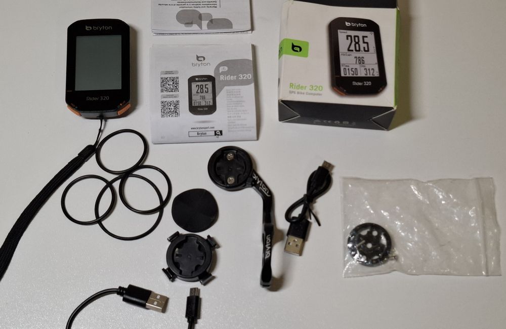 Licznik rowerowy GPS Bryton 320 + uchwyt bryton k-edge strava