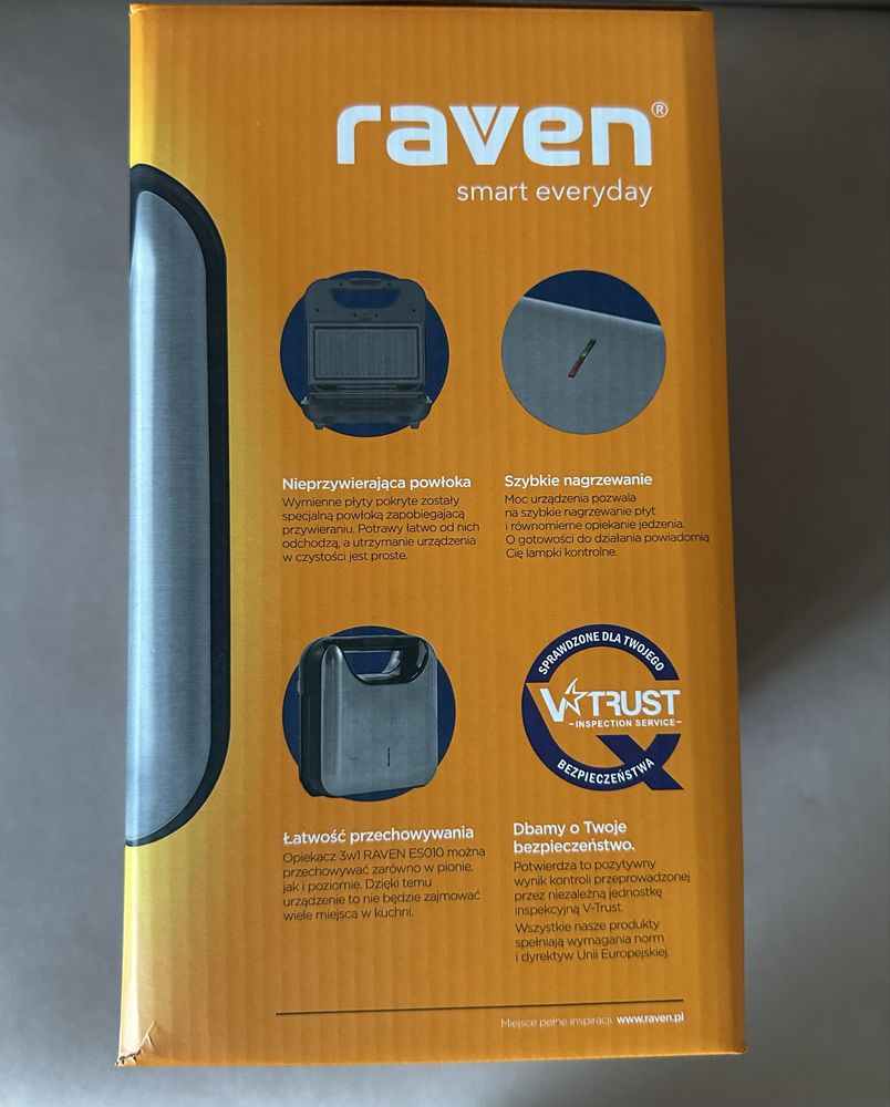 Opiekacz Raven ES010 3w1 Trójkąty Gofry Panini 800W