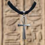 Choker krzyż Egipski Ankh talizman z Egiptu czoker 33-38 cm krzyż Anch