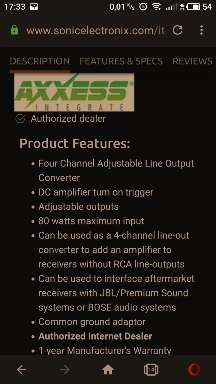 Axxess ax-adct4 линейный аудио конвертер  Line Output Converter w/ Tri