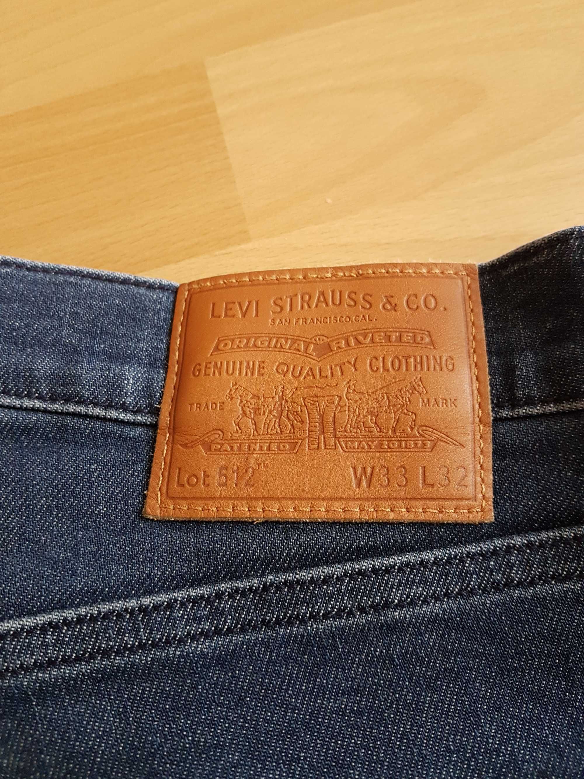 Levis 512 W33 L32  spodnie slim skinny rurki jeansy 33/32 dżinsy