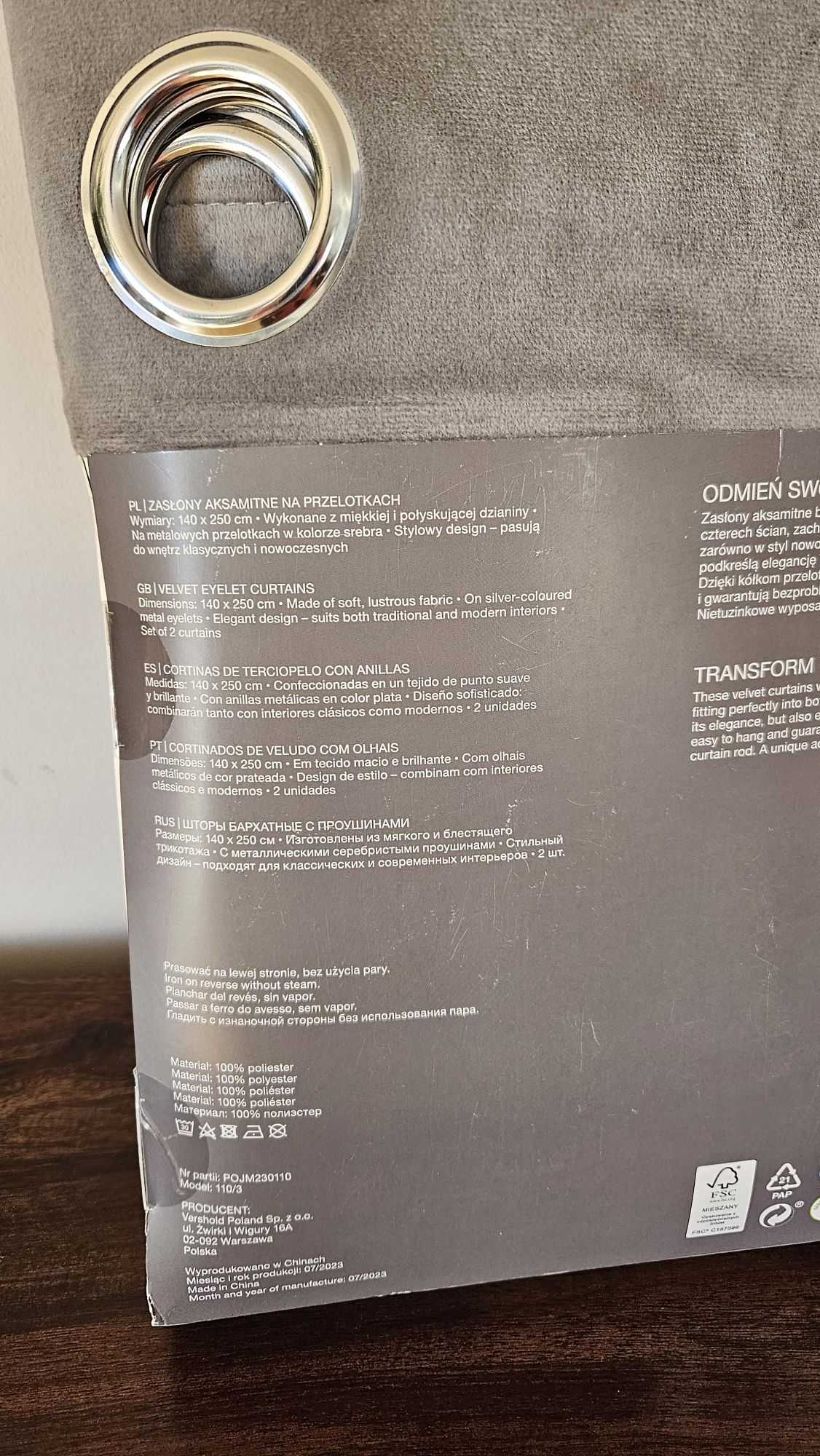 Nowe zasłony Smukee 140x250 aksamitne, jasne szare 2 sztuki