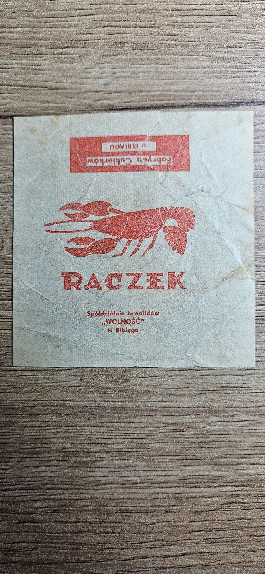 Papierek po cukierku,,Raczek "
