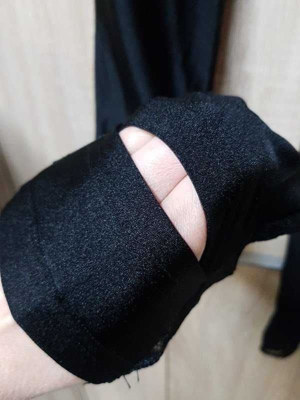 Legginsy z połyskiem czarne koronka na nogawkach NOWE XS-S