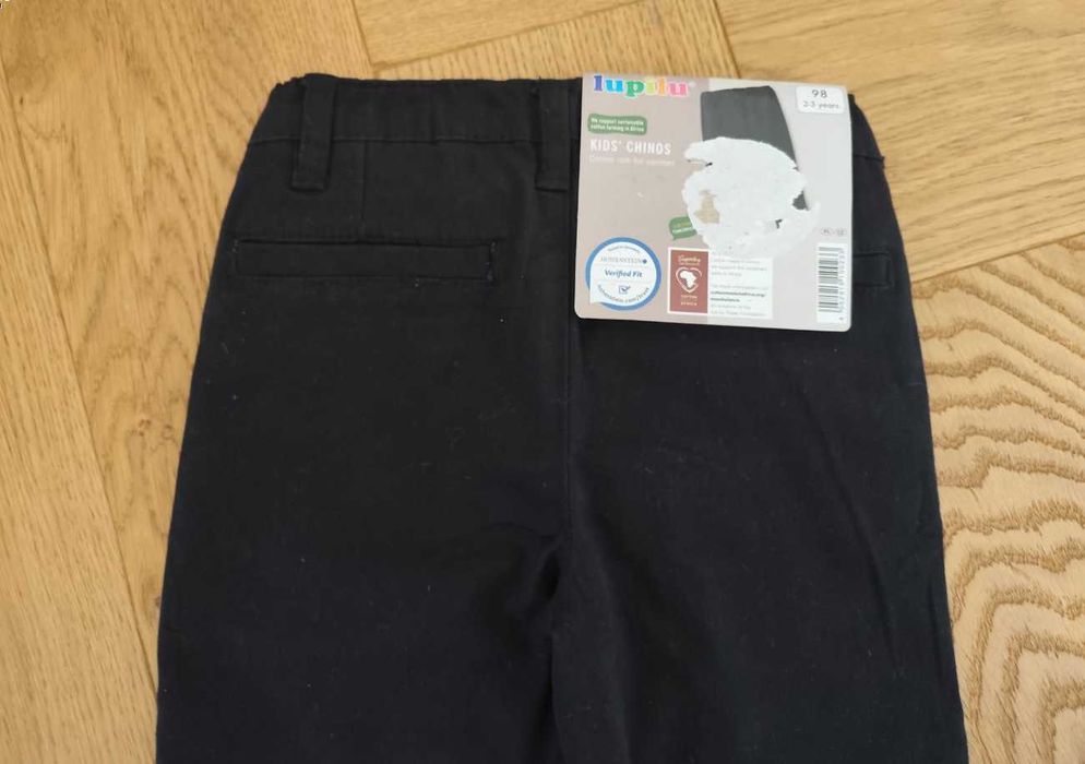 Nowe spodnie chino 98 chłopięce chinosy czarne eleganckie