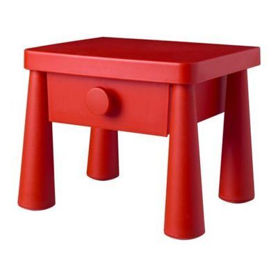 Mesa de cabeceira / Mesa de apoio Mammut - Original Ikea - Vermelha