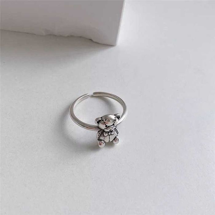 Pierścionek srebrny kolor 925 prezent miś słonik wąż żmija