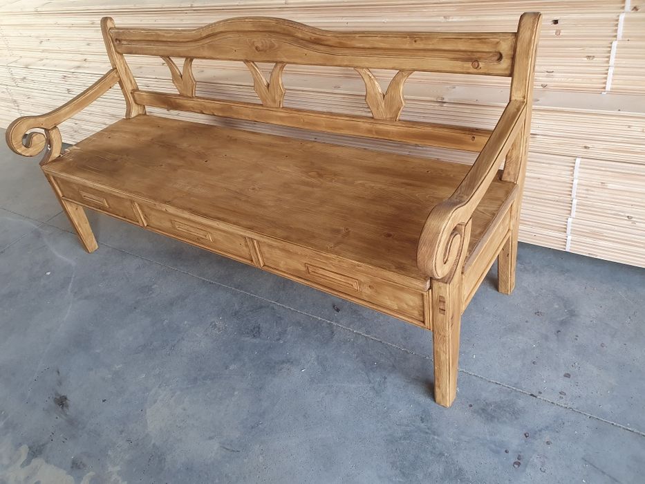 Wiejska ława rozsuwana szlaban