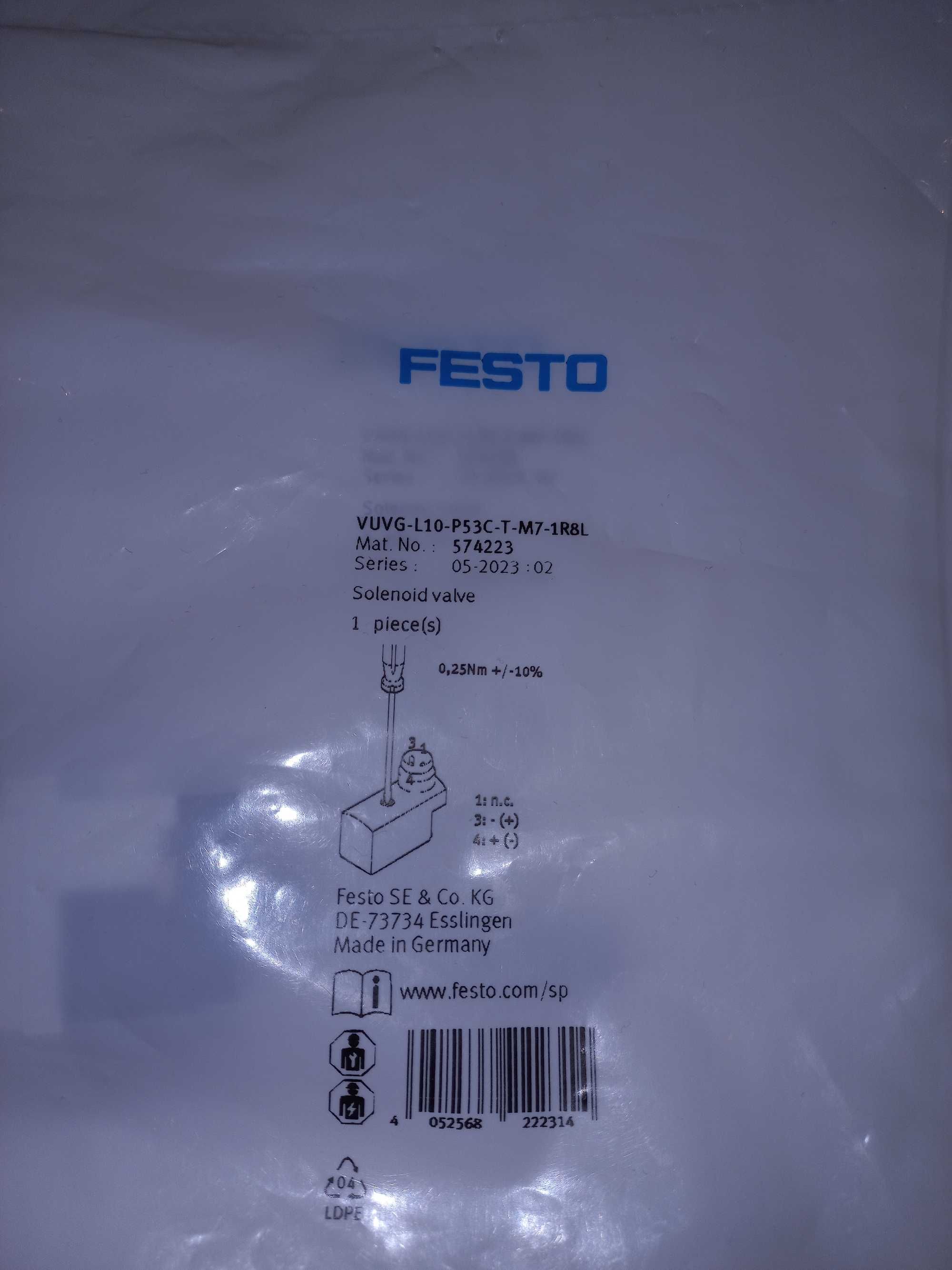 Zawór Festo - VUVG-L10-P53C-T-M7-1R8L, 5/3 zamknięty, 10 mm