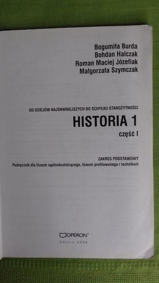 Historia Od dziejów najdawniejszych do schyłku starożytności