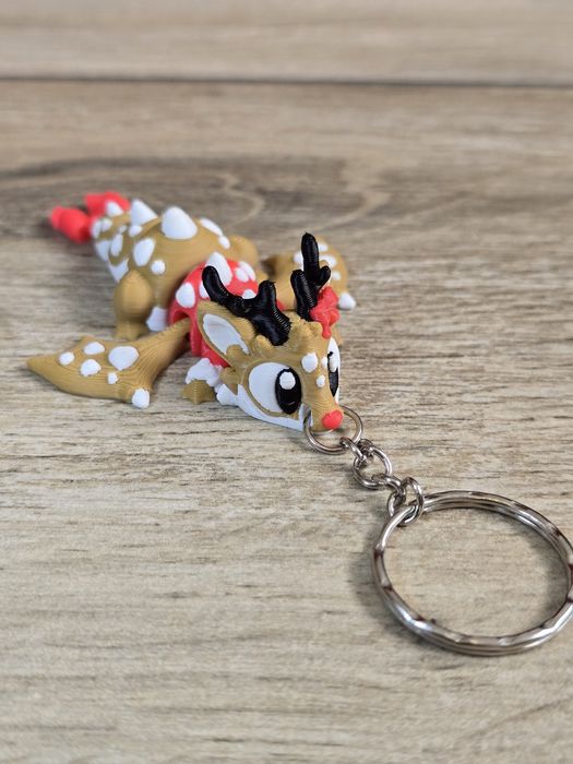 Breloczek Smok Renifer 3d - Brelok Druk3d fidget Keychain mixGadzet