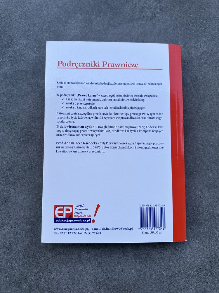 Lech Gardocki „Prawo karne” 19. wydanie, seria „Podręczniki prawnicze”
