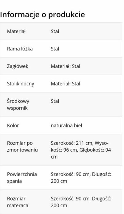 Łóżko JYSK | Model RINGE | 90X200