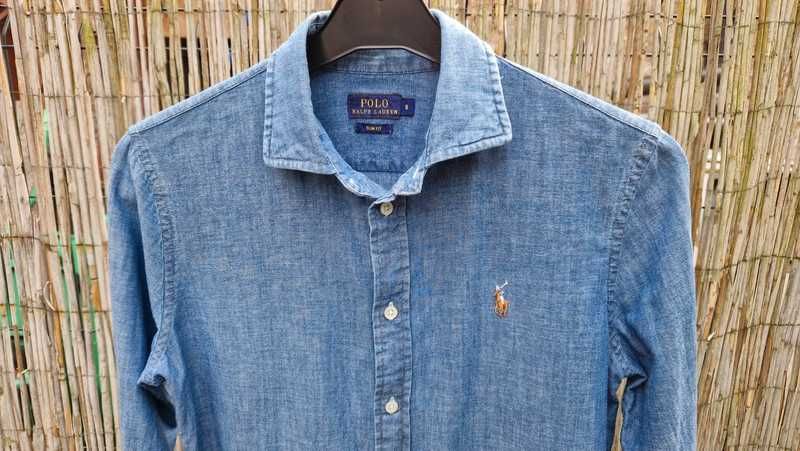 Ralph Lauren koszula jeansowa granatowa klasyczna modna trendy 36/S