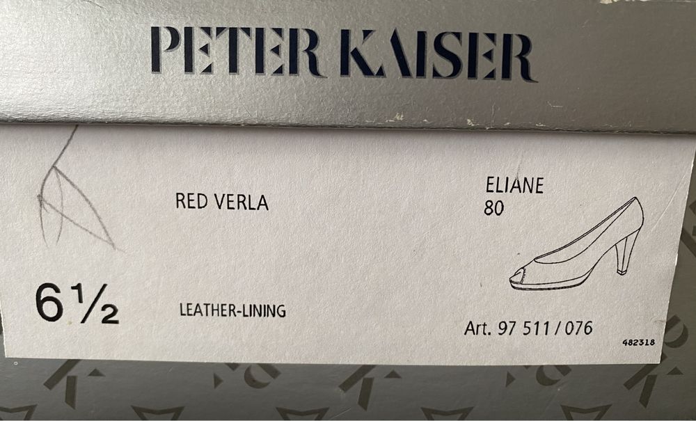 Туфли лаковые красные на каблуке Peter Kaiser натуральная кожа