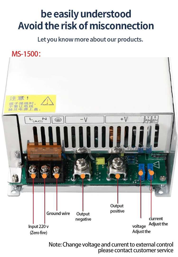 Fonte de alimentação 1500W, 220VAC, 0-150VDC, 10A