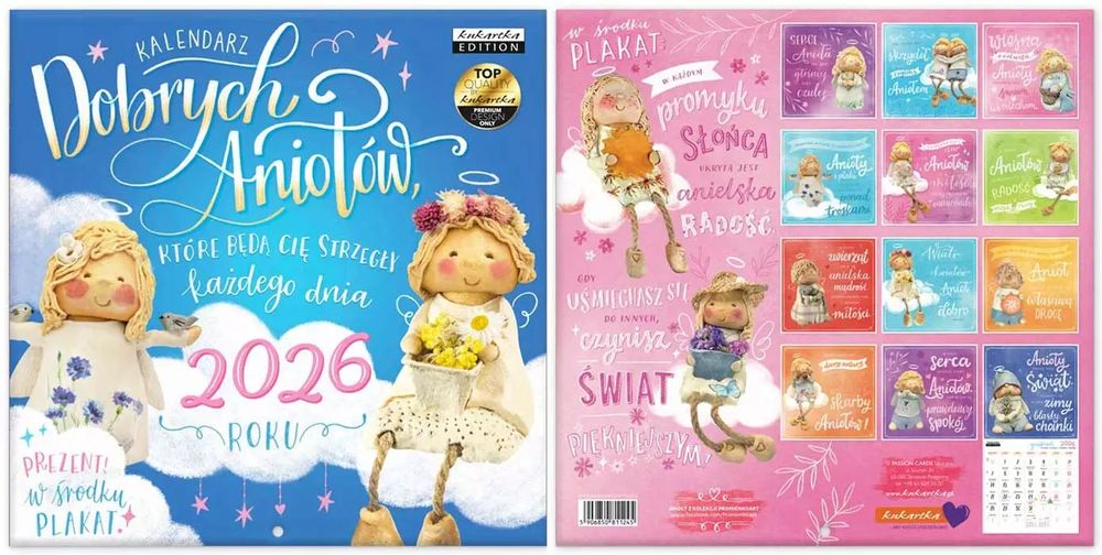 Kalendarz Classic Q DOBRE ANIOŁY. Kukartka. Nowy Produkt