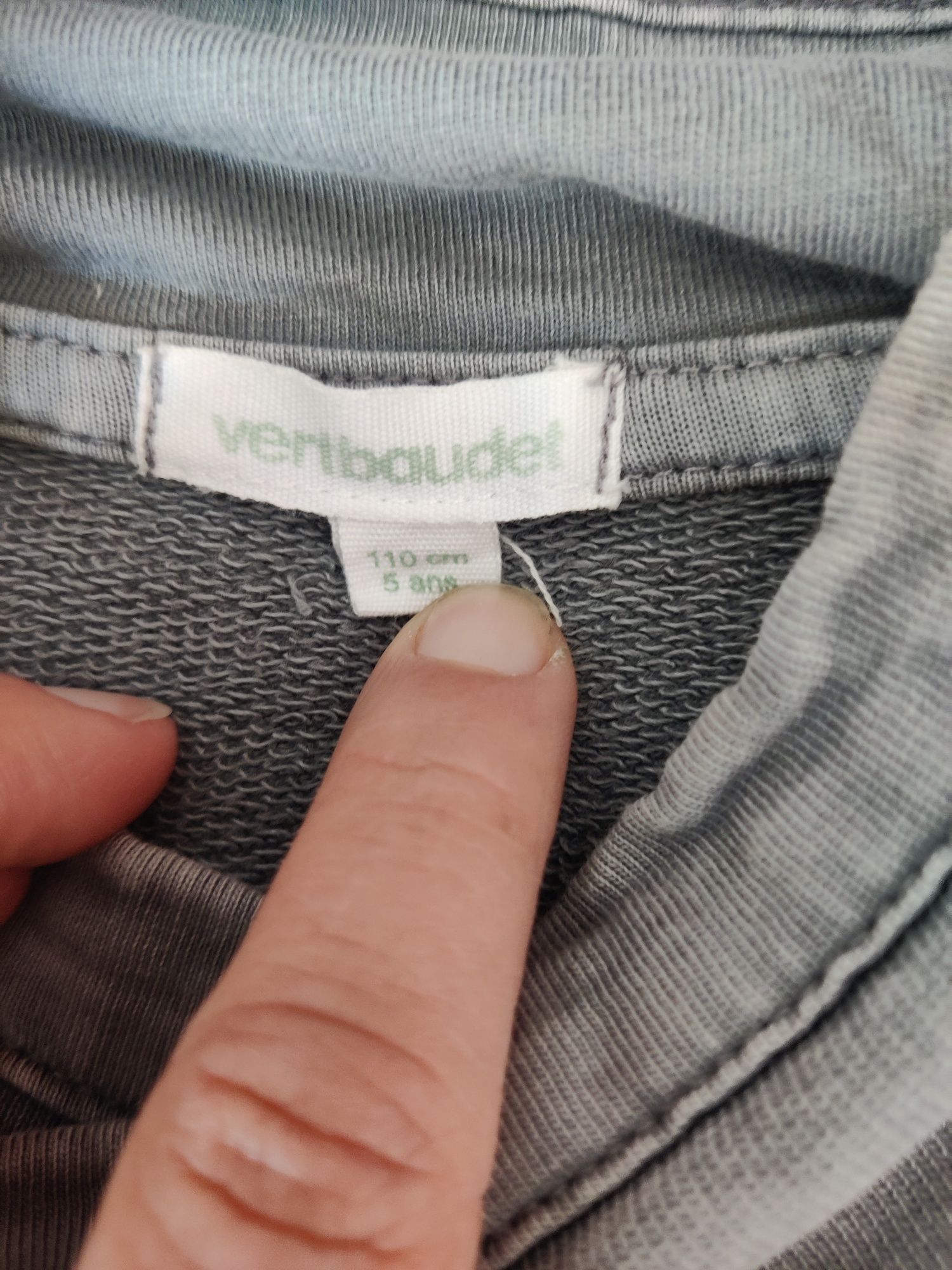 Camisola cinzenta clara, Vertbaudet, 5 anos, 110cm