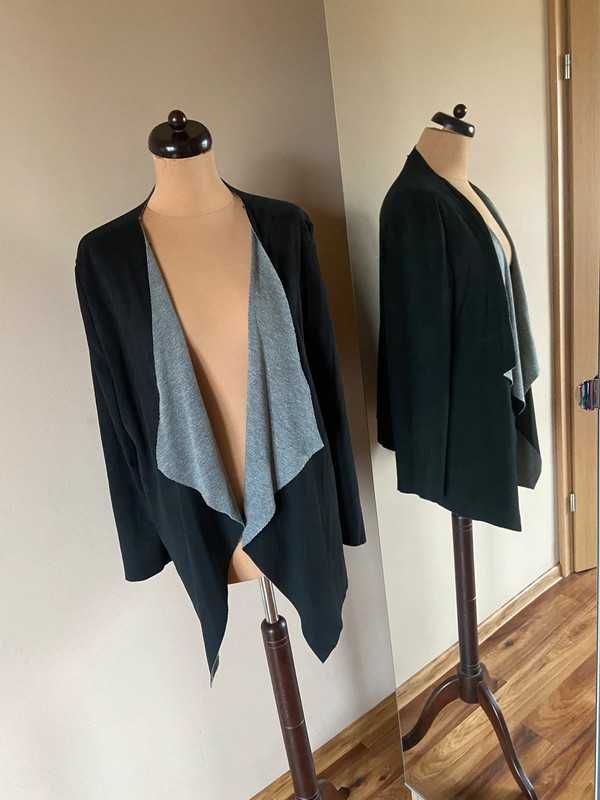 narzutka waterfall asymetria zamsz eko xxxl +size blazer zakiet